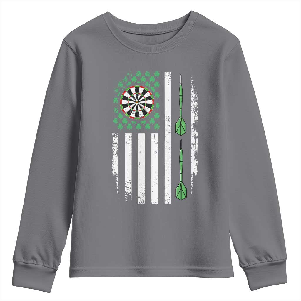 Irish American Darts Shamrock Flag Gift Youth Sweatshirt TS12 Charcoal Print Your Wear
