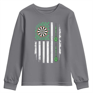 Irish American Darts Shamrock Flag Gift Youth Sweatshirt TS12 Charcoal Print Your Wear