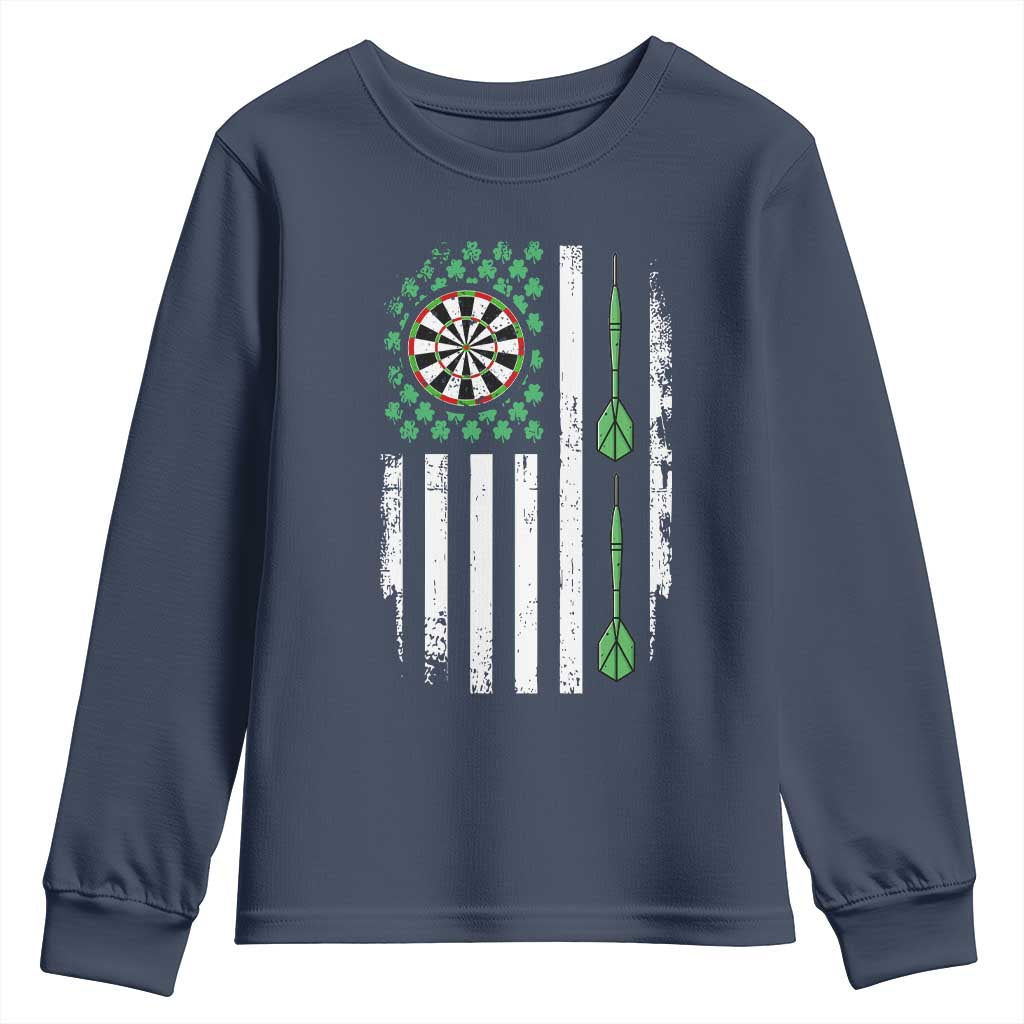 Irish American Darts Shamrock Flag Gift Youth Sweatshirt TS12 Navy Print Your Wear