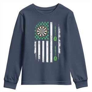 Irish American Darts Shamrock Flag Gift Youth Sweatshirt TS12 Navy Print Your Wear