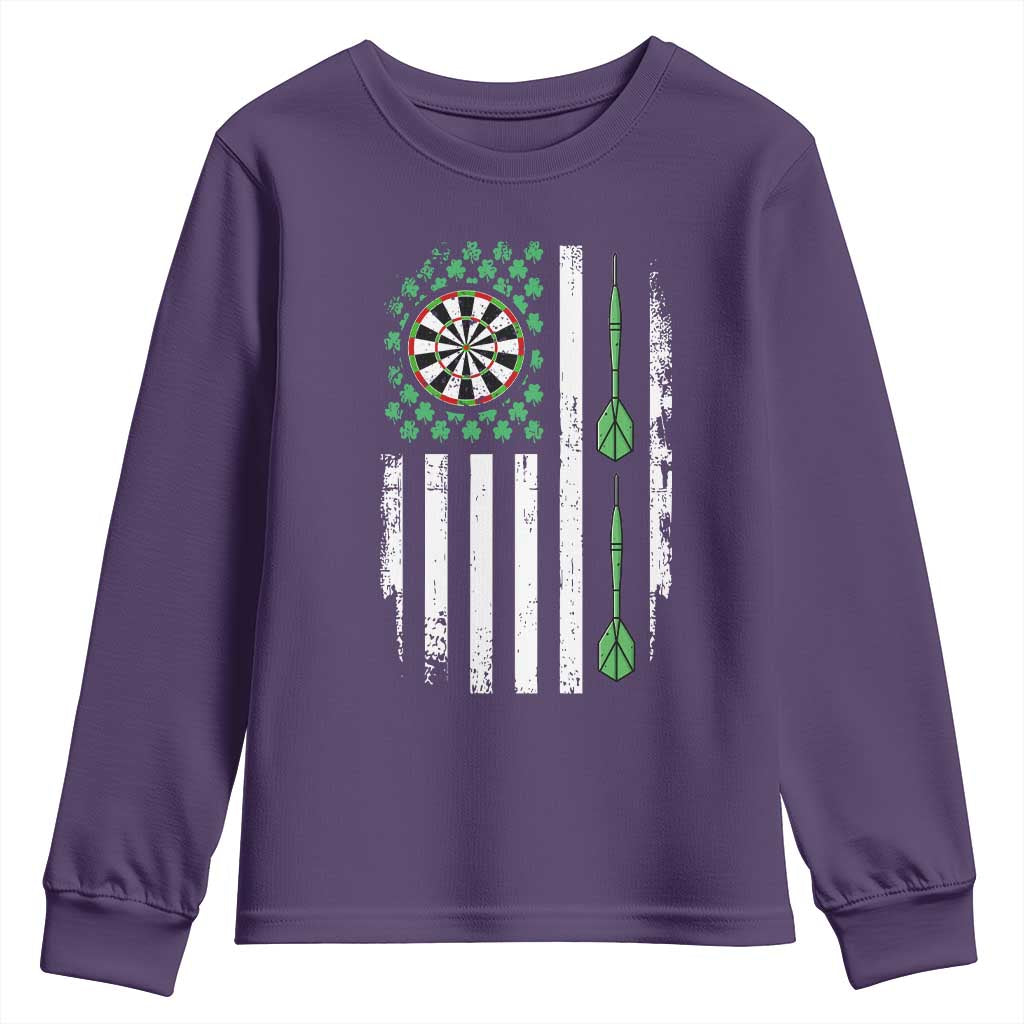 Irish American Darts Shamrock Flag Gift Youth Sweatshirt TS12 Purple Print Your Wear