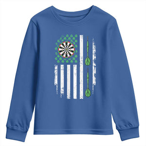 Irish American Darts Shamrock Flag Gift Youth Sweatshirt TS12 Royal Blue Print Your Wear
