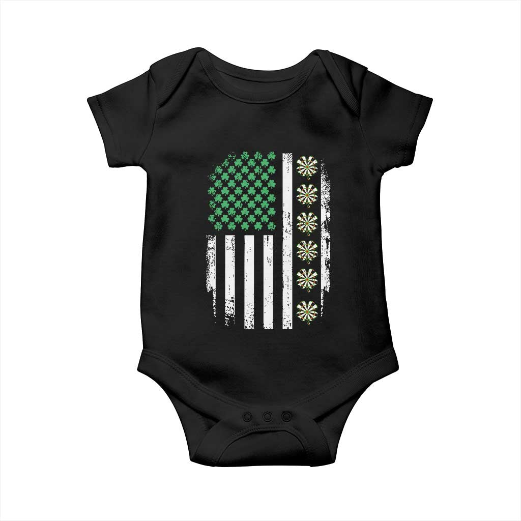 Vintage Shamrock Lucky Darts Baby Onesie St Patricks Day Gift TS12 Black Print Your Wear