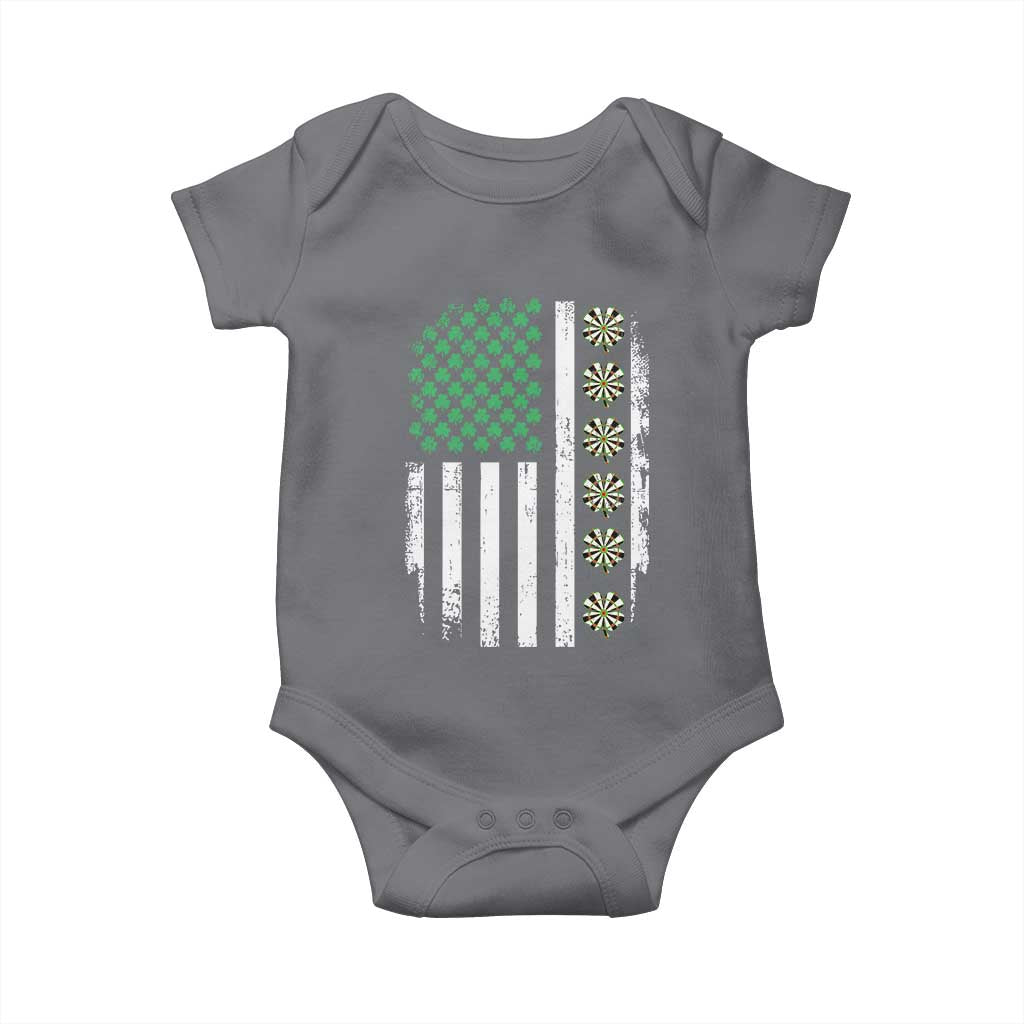 Vintage Shamrock Lucky Darts Baby Onesie St Patricks Day Gift TS12 Charcoal Print Your Wear