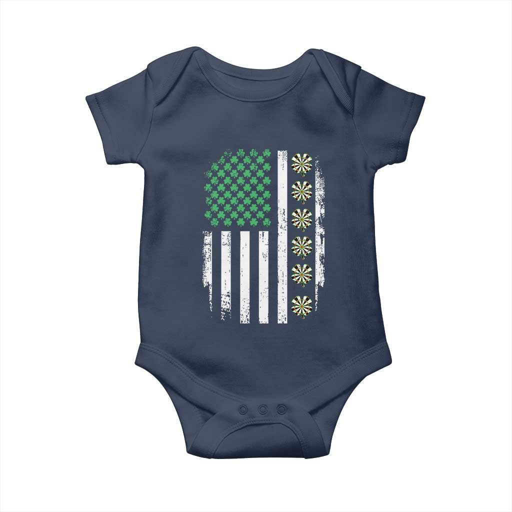 Vintage Shamrock Lucky Darts Baby Onesie St Patricks Day Gift TS12 Navy Print Your Wear