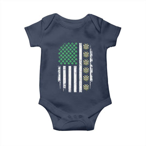 Vintage Shamrock Lucky Darts Baby Onesie St Patricks Day Gift TS12 Navy Print Your Wear