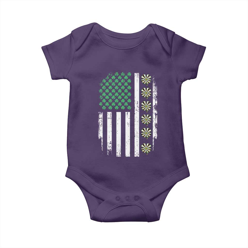 Vintage Shamrock Lucky Darts Baby Onesie St Patricks Day Gift TS12 Purple Print Your Wear