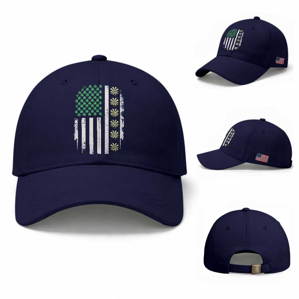 Vintage Shamrock Lucky Darts Baseball Cap St Patricks Day Gift TS12 Baseball Cap Universal Fit Dark Blue Print Your Wear