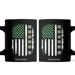 Vintage Shamrock Lucky Darts Coffee Mug St Patricks Day Gift TS12 Black Print Your Wear