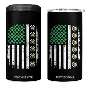 Vintage Shamrock Lucky Darts 4 in 1 Can Cooler Tumbler St Patricks Day Gift TS12 One Size: 16 oz Black Print Your Wear