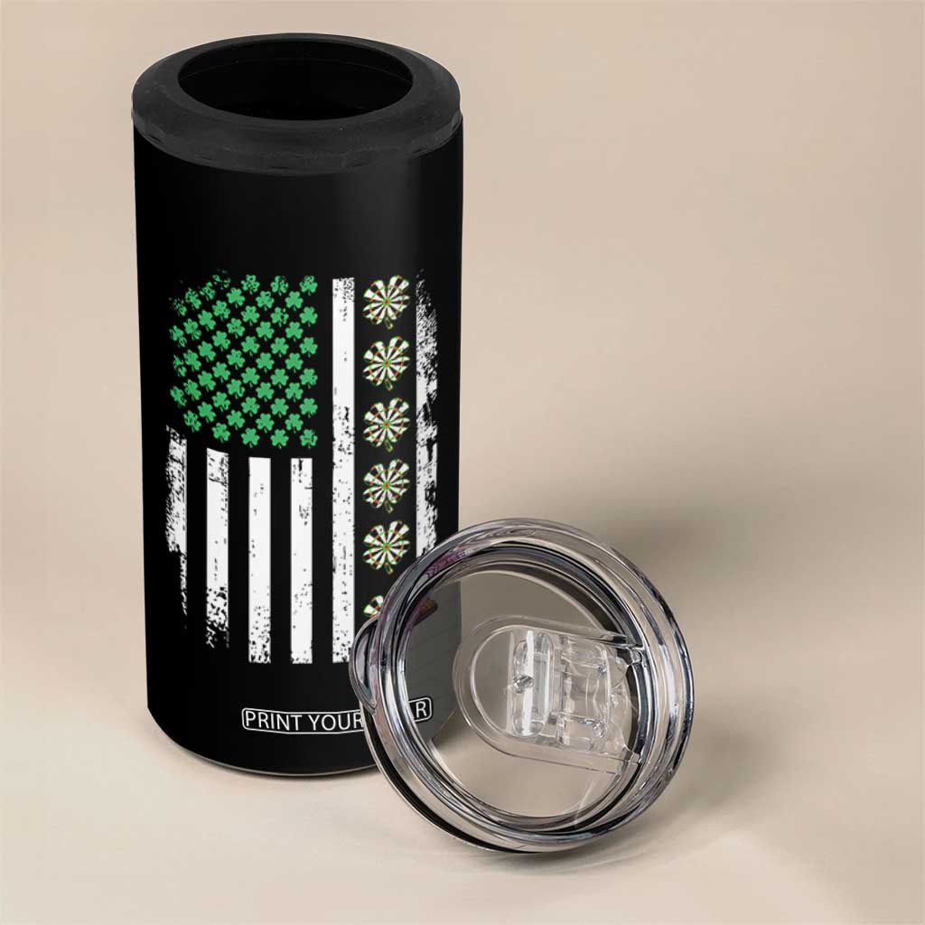 Vintage Shamrock Lucky Darts 4 in 1 Can Cooler Tumbler St Patricks Day Gift TS12 Print Your Wear