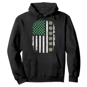 Vintage Shamrock Lucky Darts Hoodie St Patricks Day Gift TS12 Black Print Your Wear