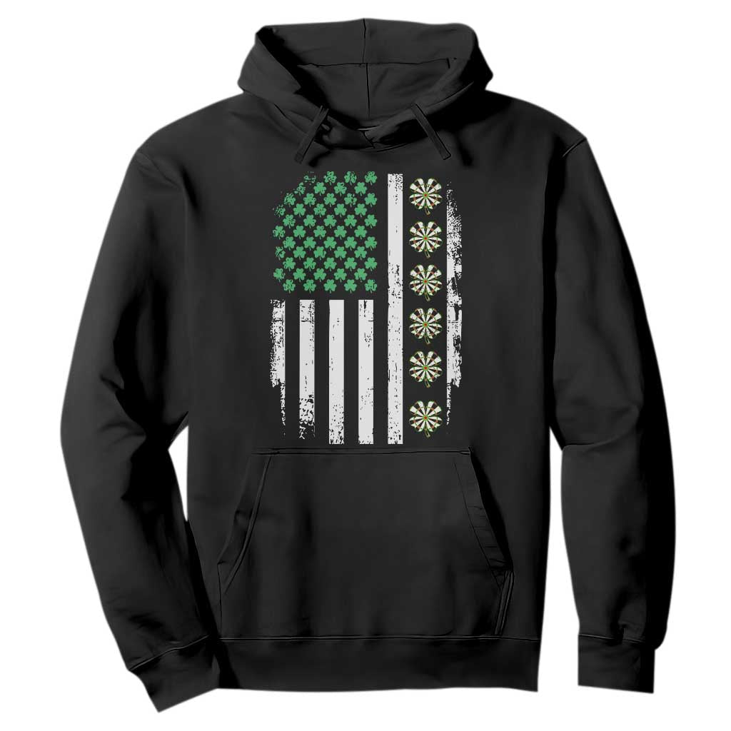 Vintage Shamrock Lucky Darts Hoodie St Patricks Day Gift TS12 Black Print Your Wear