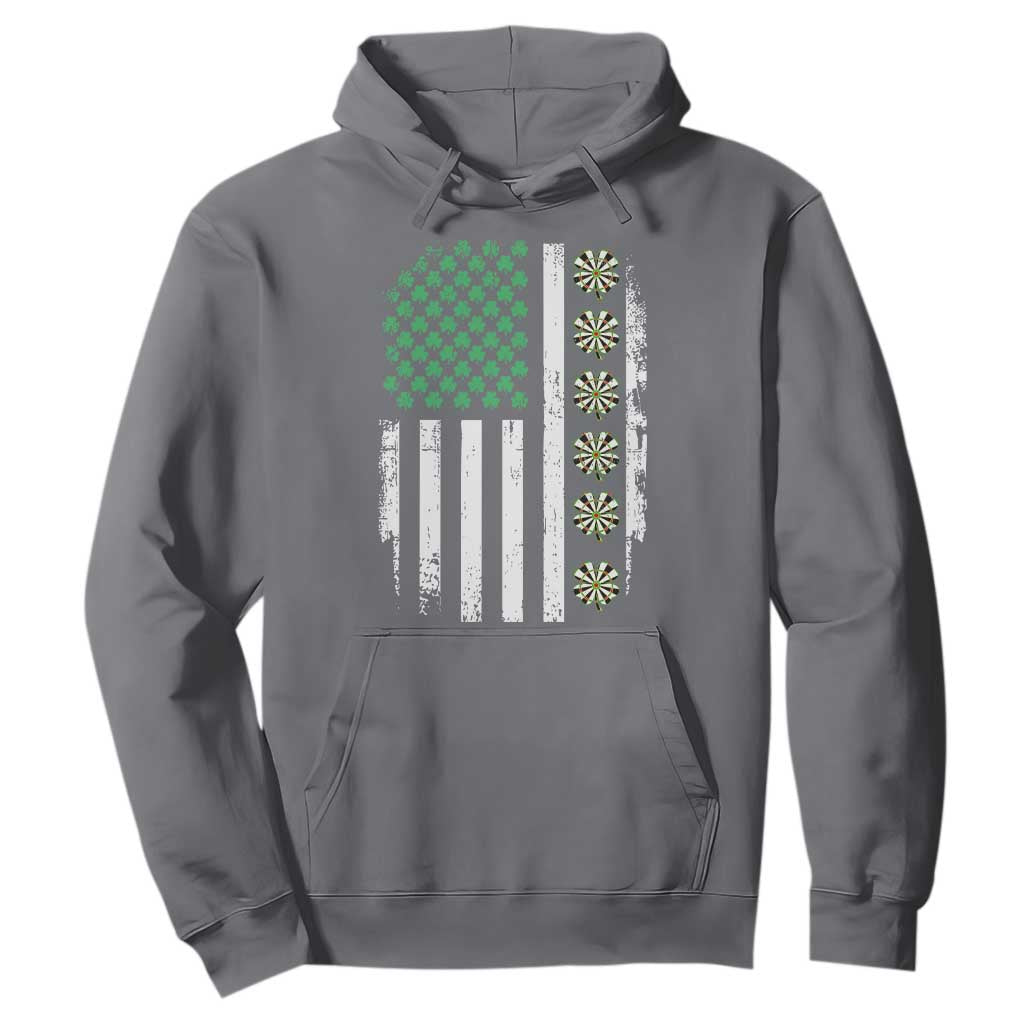 Vintage Shamrock Lucky Darts Hoodie St Patricks Day Gift TS12 Charcoal Print Your Wear
