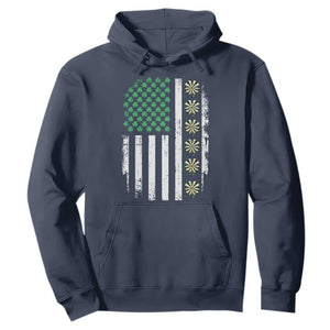 Vintage Shamrock Lucky Darts Hoodie St Patricks Day Gift TS12 Navy Print Your Wear