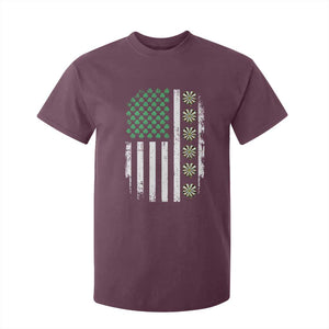 Vintage Shamrock Lucky Darts T Shirt For Kid St Patricks Day Gift TS12 Maroon Print Your Wear