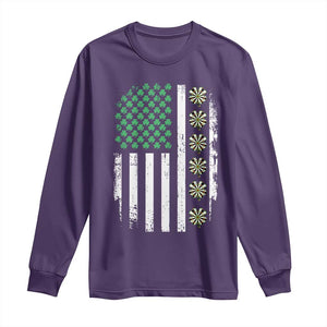 Vintage Shamrock Lucky Darts Long Sleeve Shirt St Patricks Day Gift TS12 Purple Print Your Wear