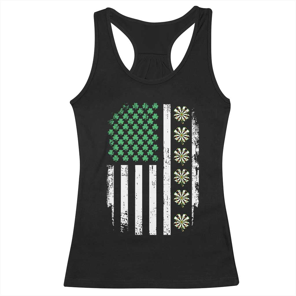 Vintage Shamrock Lucky Darts Racerback Tank Top St Patricks Day Gift TS12 Black Print Your Wear