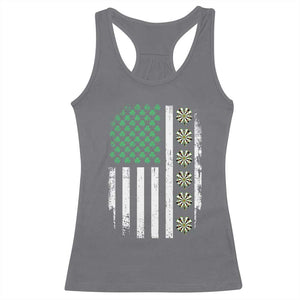 Vintage Shamrock Lucky Darts Racerback Tank Top St Patricks Day Gift TS12 Charcoal Print Your Wear