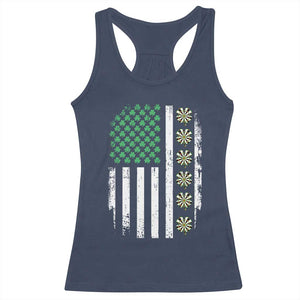Vintage Shamrock Lucky Darts Racerback Tank Top St Patricks Day Gift TS12 Navy Print Your Wear