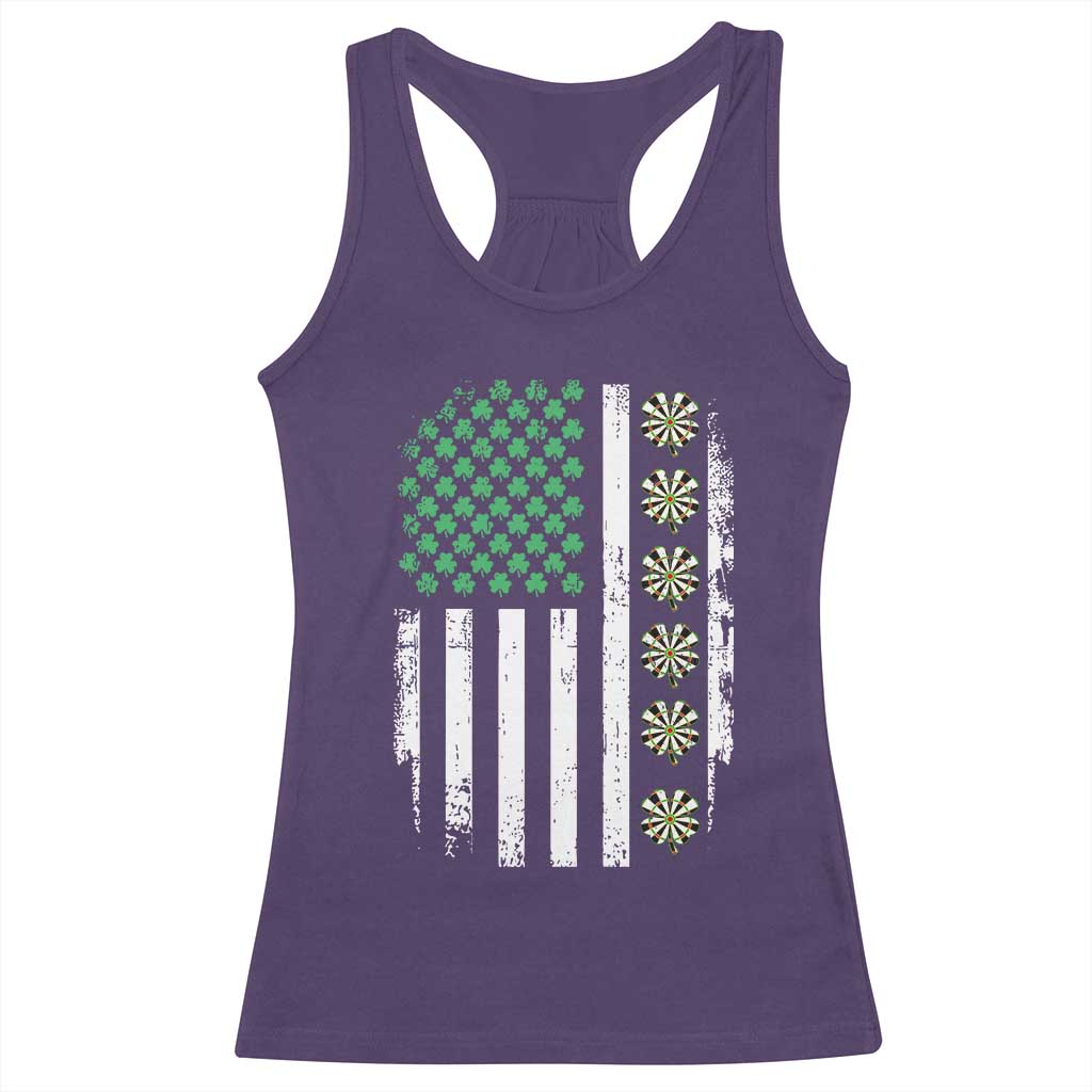 Vintage Shamrock Lucky Darts Racerback Tank Top St Patricks Day Gift TS12 Purple Print Your Wear