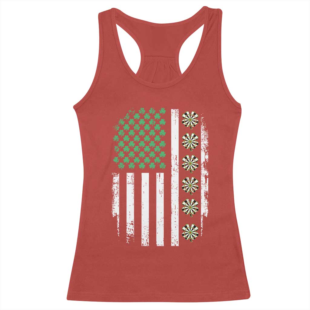 Vintage Shamrock Lucky Darts Racerback Tank Top St Patricks Day Gift TS12 Red Print Your Wear
