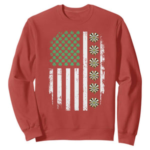 Vintage Shamrock Lucky Darts Sweatshirt St Patricks Day Gift TS12 Red Print Your Wear