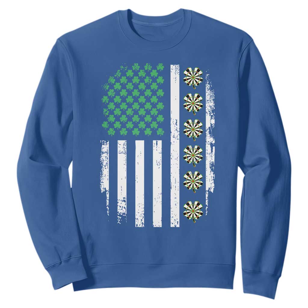 Vintage Shamrock Lucky Darts Sweatshirt St Patricks Day Gift TS12 Royal Blue Print Your Wear