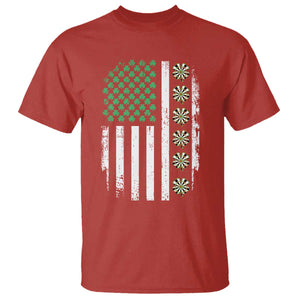 Vintage Shamrock Lucky Darts T Shirt St Patricks Day Gift TS12 Red Print Your Wear