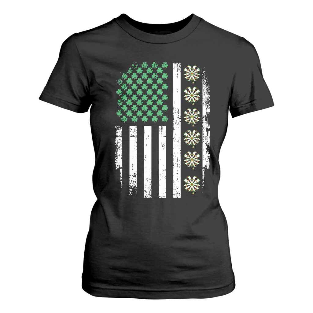 Vintage Shamrock Lucky Darts T Shirt For Women St Patricks Day Gift TS12 Black Print Your Wear