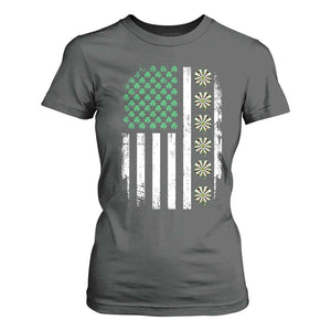 Vintage Shamrock Lucky Darts T Shirt For Women St Patricks Day Gift TS12 Dark Heather Print Your Wear