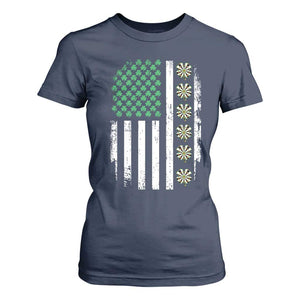 Vintage Shamrock Lucky Darts T Shirt For Women St Patricks Day Gift TS12 Navy Print Your Wear