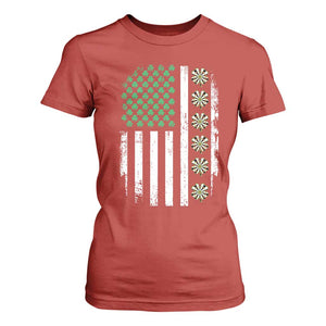 Vintage Shamrock Lucky Darts T Shirt For Women St Patricks Day Gift TS12 Red Print Your Wear
