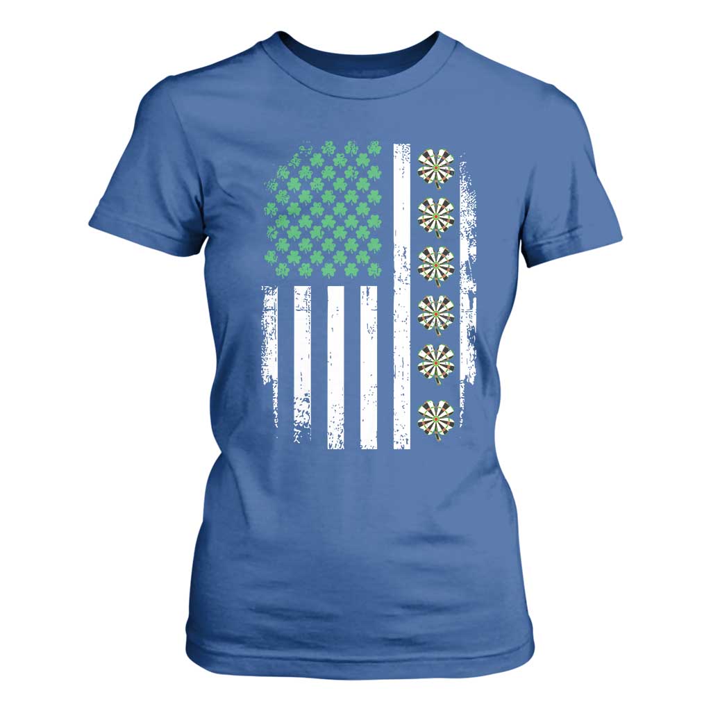 Vintage Shamrock Lucky Darts T Shirt For Women St Patricks Day Gift TS12 Royal Blue Print Your Wear