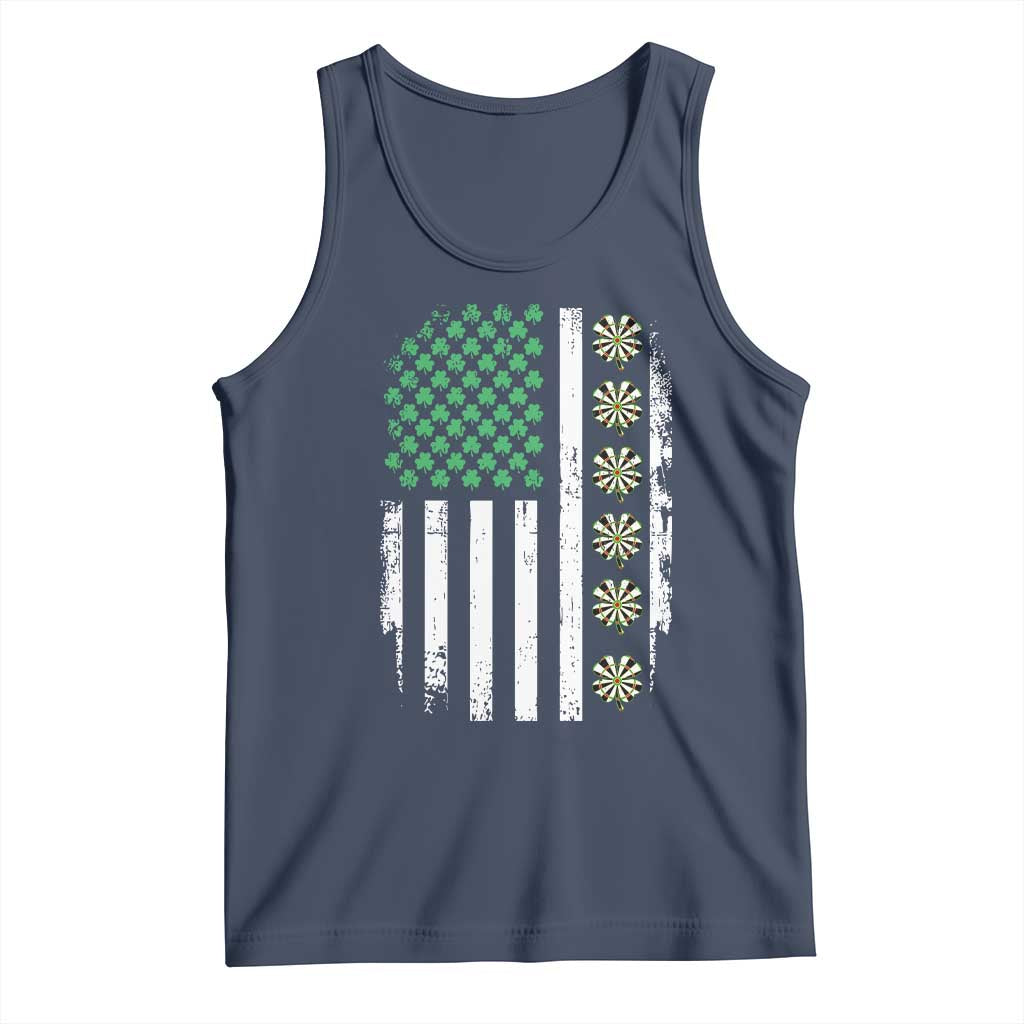 Vintage Shamrock Lucky Darts Tank Top St Patricks Day Gift TS12 Navy Print Your Wear