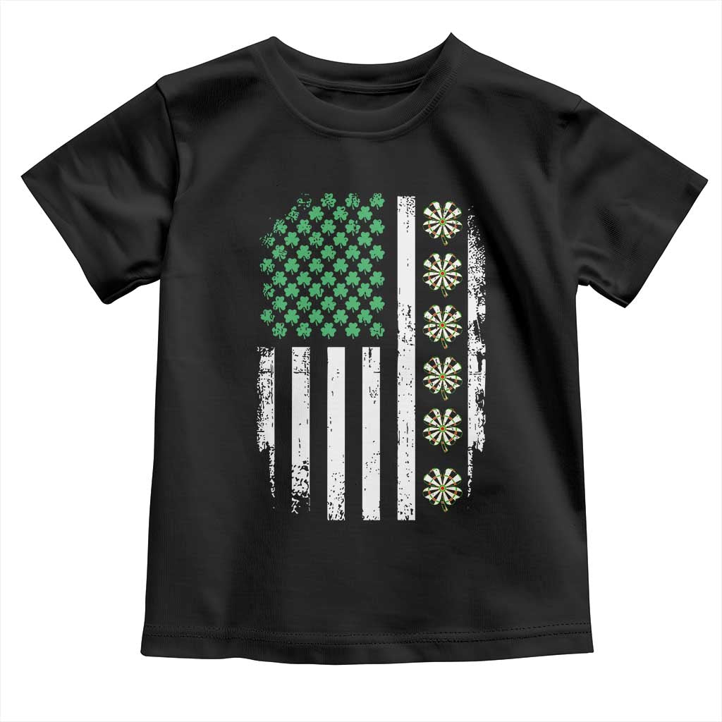 Vintage Shamrock Lucky Darts Toddler T Shirt St Patricks Day Gift TS12 Black Print Your Wear