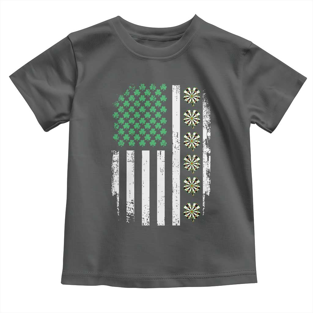 Vintage Shamrock Lucky Darts Toddler T Shirt St Patricks Day Gift TS12 Dark Heather Print Your Wear