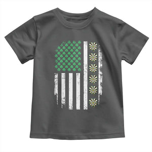 Vintage Shamrock Lucky Darts Toddler T Shirt St Patricks Day Gift TS12 Dark Heather Print Your Wear