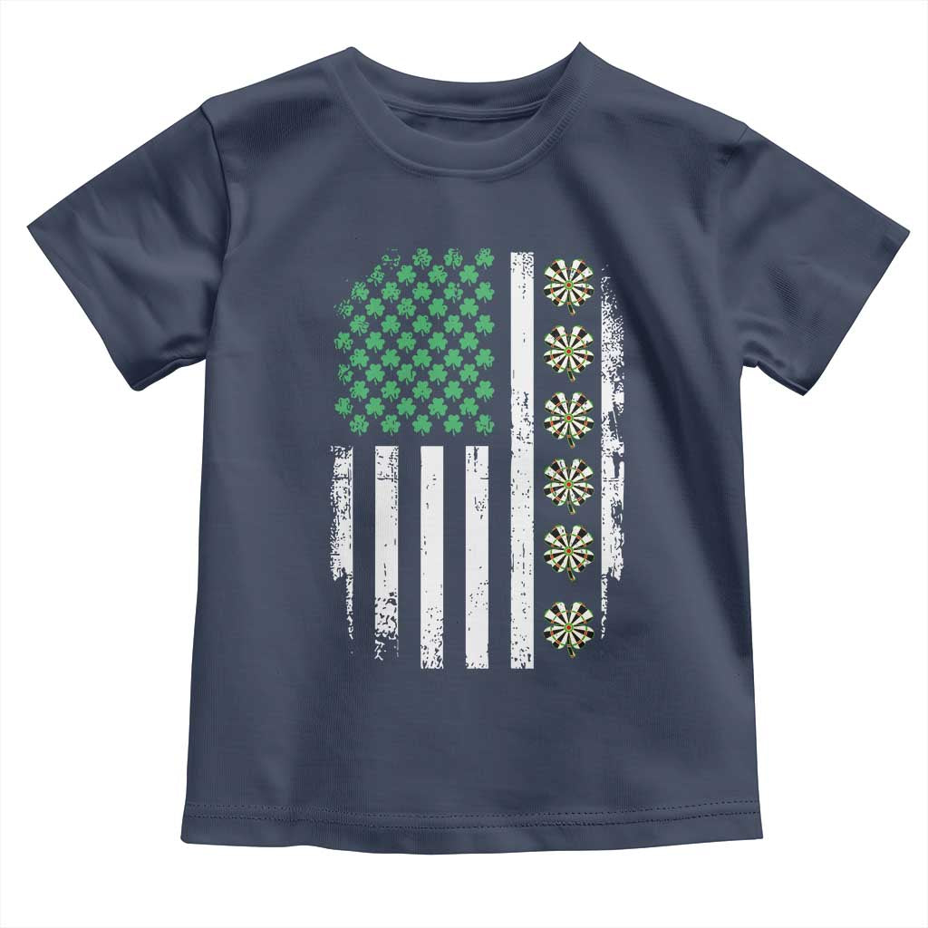 Vintage Shamrock Lucky Darts Toddler T Shirt St Patricks Day Gift TS12 Navy Print Your Wear