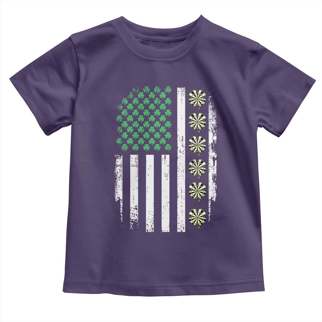 Vintage Shamrock Lucky Darts Toddler T Shirt St Patricks Day Gift TS12 Purple Print Your Wear