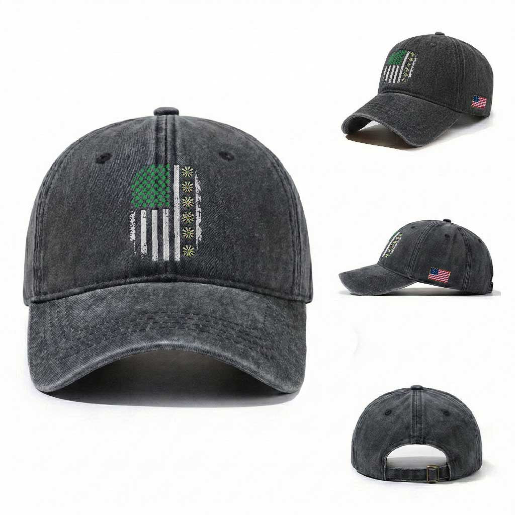 Vintage Shamrock Lucky Darts Washed Cotton Baseball Cap St Patricks Day Gift TS12 Washed Cap Universal Fit Dark Gray Print Your Wear