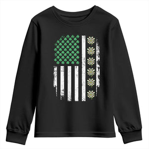 Vintage Shamrock Lucky Darts Youth Sweatshirt St Patricks Day Gift TS12 Black Print Your Wear