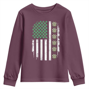 Vintage Shamrock Lucky Darts Youth Sweatshirt St Patricks Day Gift TS12 Maroon Print Your Wear