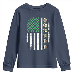 Vintage Shamrock Lucky Darts Youth Sweatshirt St Patricks Day Gift TS12 Navy Print Your Wear