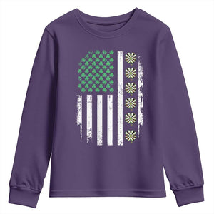 Vintage Shamrock Lucky Darts Youth Sweatshirt St Patricks Day Gift TS12 Purple Print Your Wear