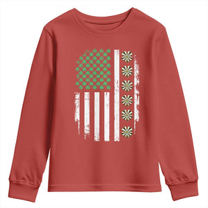Vintage Shamrock Lucky Darts Youth Sweatshirt St Patricks Day Gift TS12 Red Print Your Wear