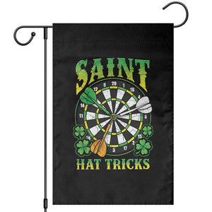 Funny Darts St Patricks Day Gift Garden Flag Saint Hat Tricks TS12 Black Print Your Wear