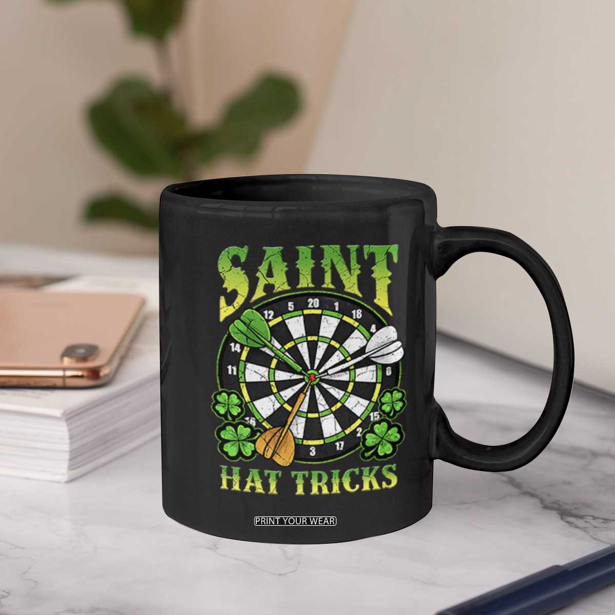 Funny Darts St Patricks Day Gift Coffee Mug Saint Hat Tricks TS12 Print Your Wear
