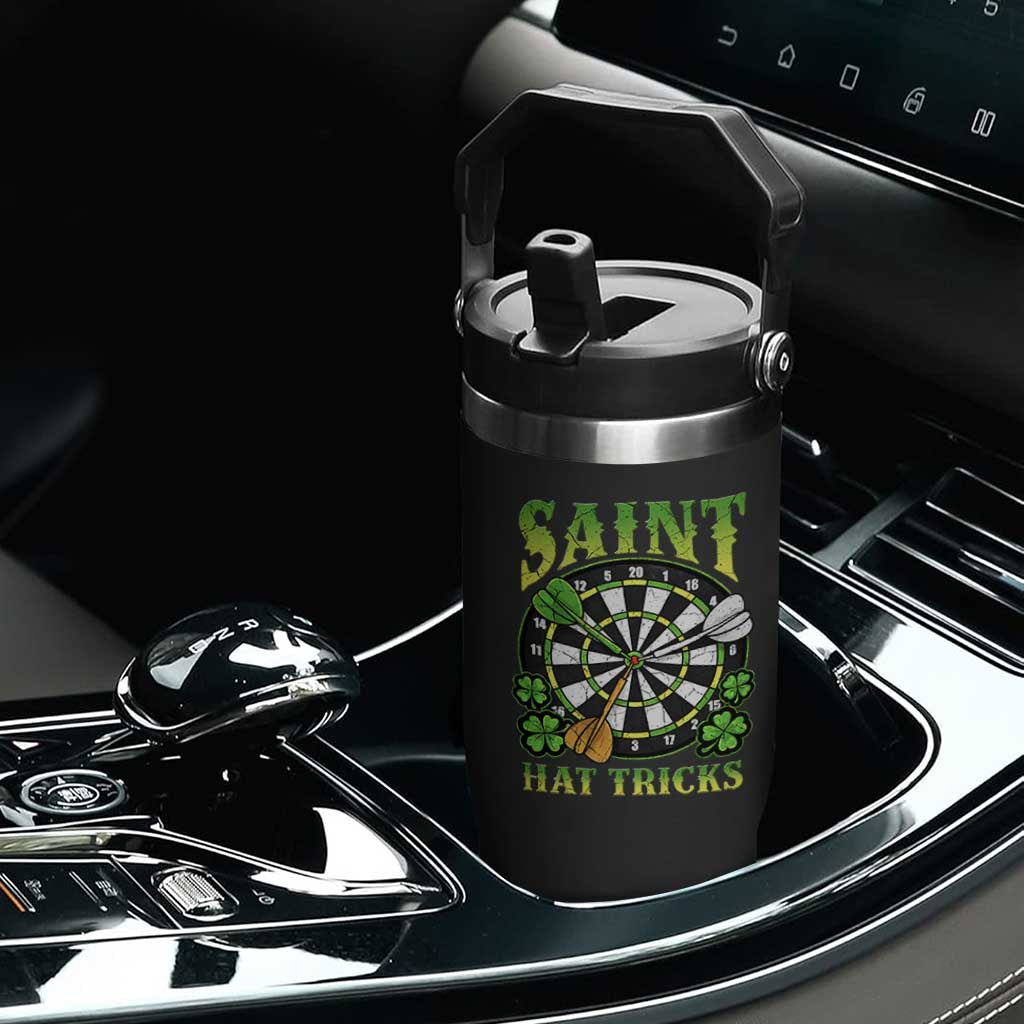 Funny Darts St Patricks Day Gift Flip Straw Tumbler Saint Hat Tricks TS12 Print Your Wear