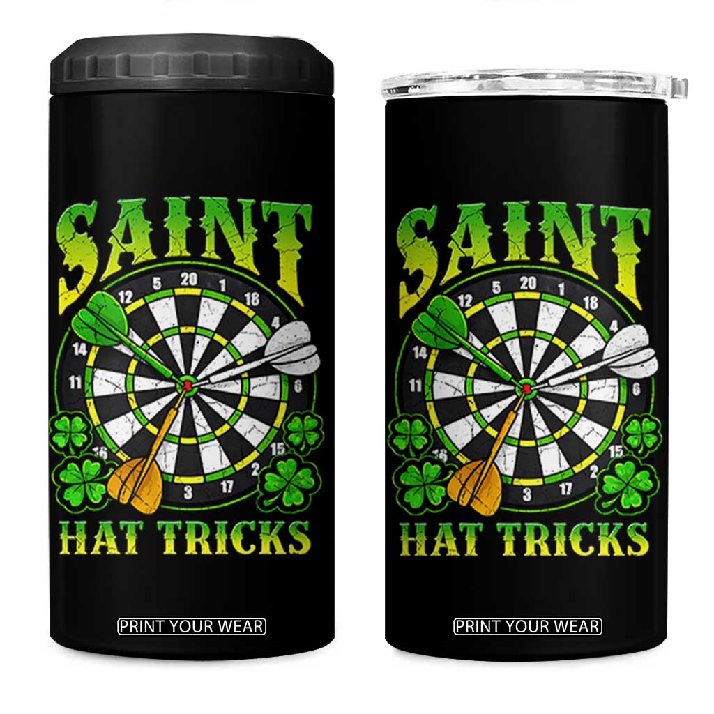 Funny Darts St Patricks Day Gift 4 in 1 Can Cooler Tumbler Saint Hat Tricks TS12 One Size: 16 oz Black Print Your Wear
